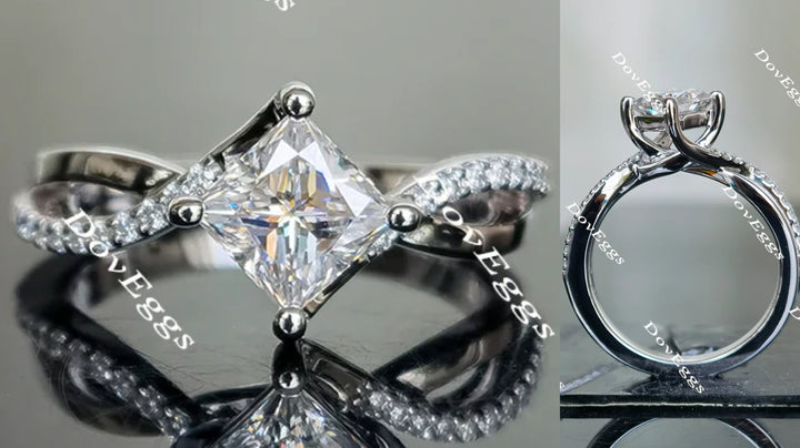 pave moissanite engagement ring