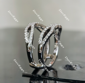Tin’s Lace round half eternity moissanite/lab grown diamond  enhancer/wedding band-7mm band width