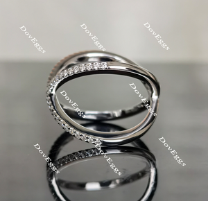 Doveggs half eternity pave moissanite/lab grown diamond wedding band-17mm band width