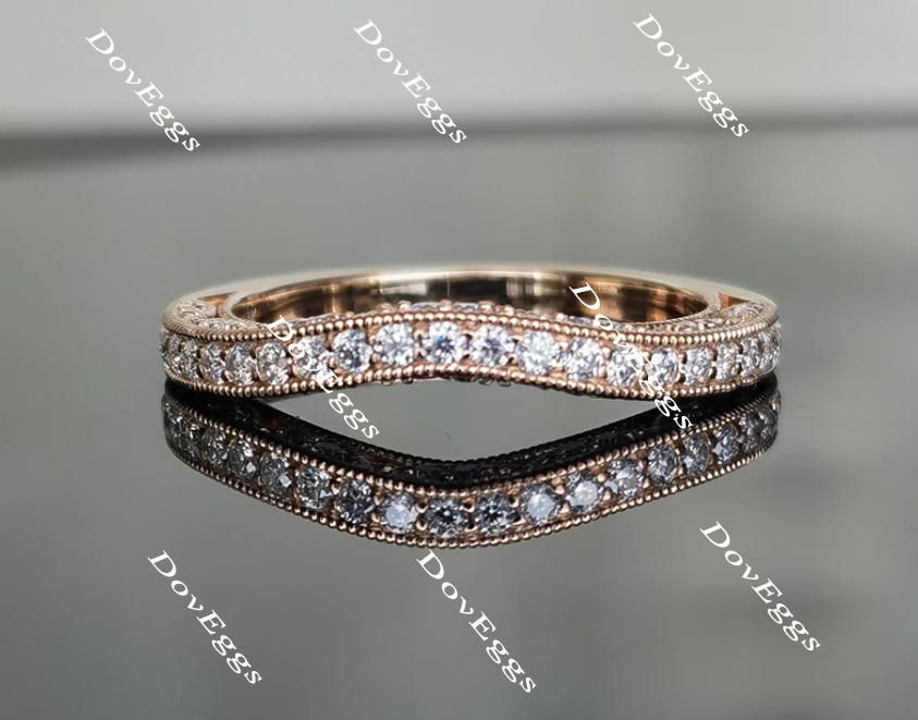 doveggs art deco moissanite ring/wedding band-2.0mm band width