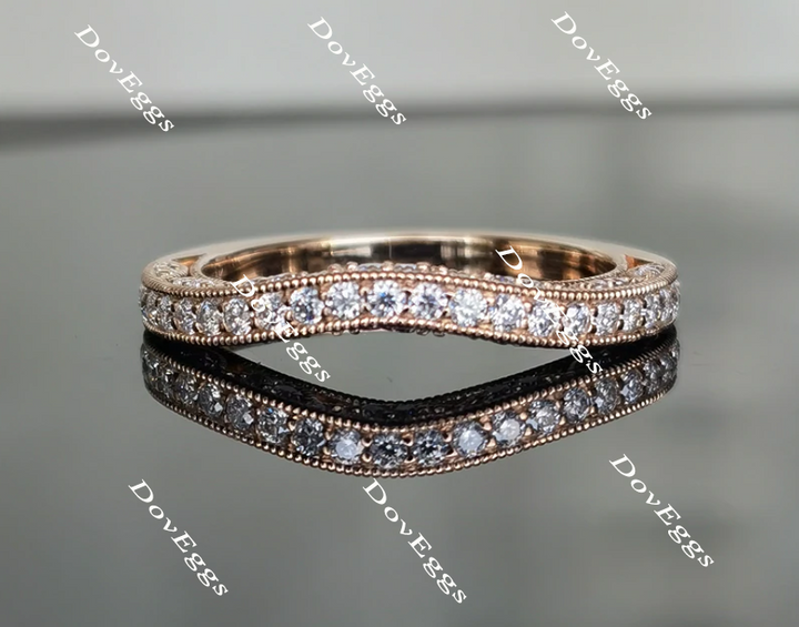 doveggs art deco moissanite/lab grown diamond wedding band-2.0mm band width