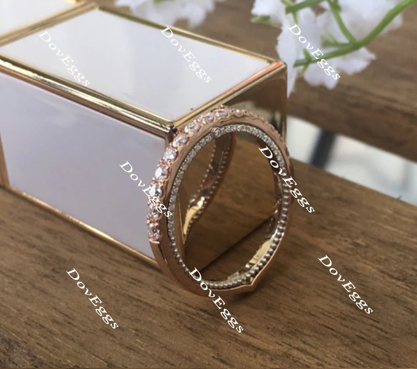 Doveggs Half eternity pave moissanite/lab diamond wedding band-2.3mm band width