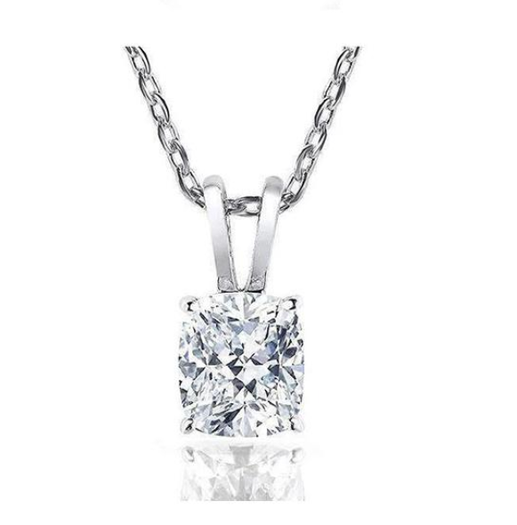 doveggs moissanite 2 carat g-h-i color cushion moissanite pendant necklace