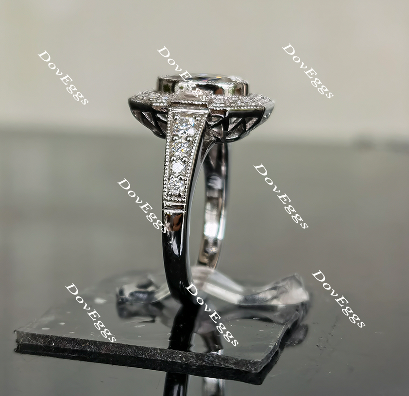 Doveggs halo moissanite engagement ring