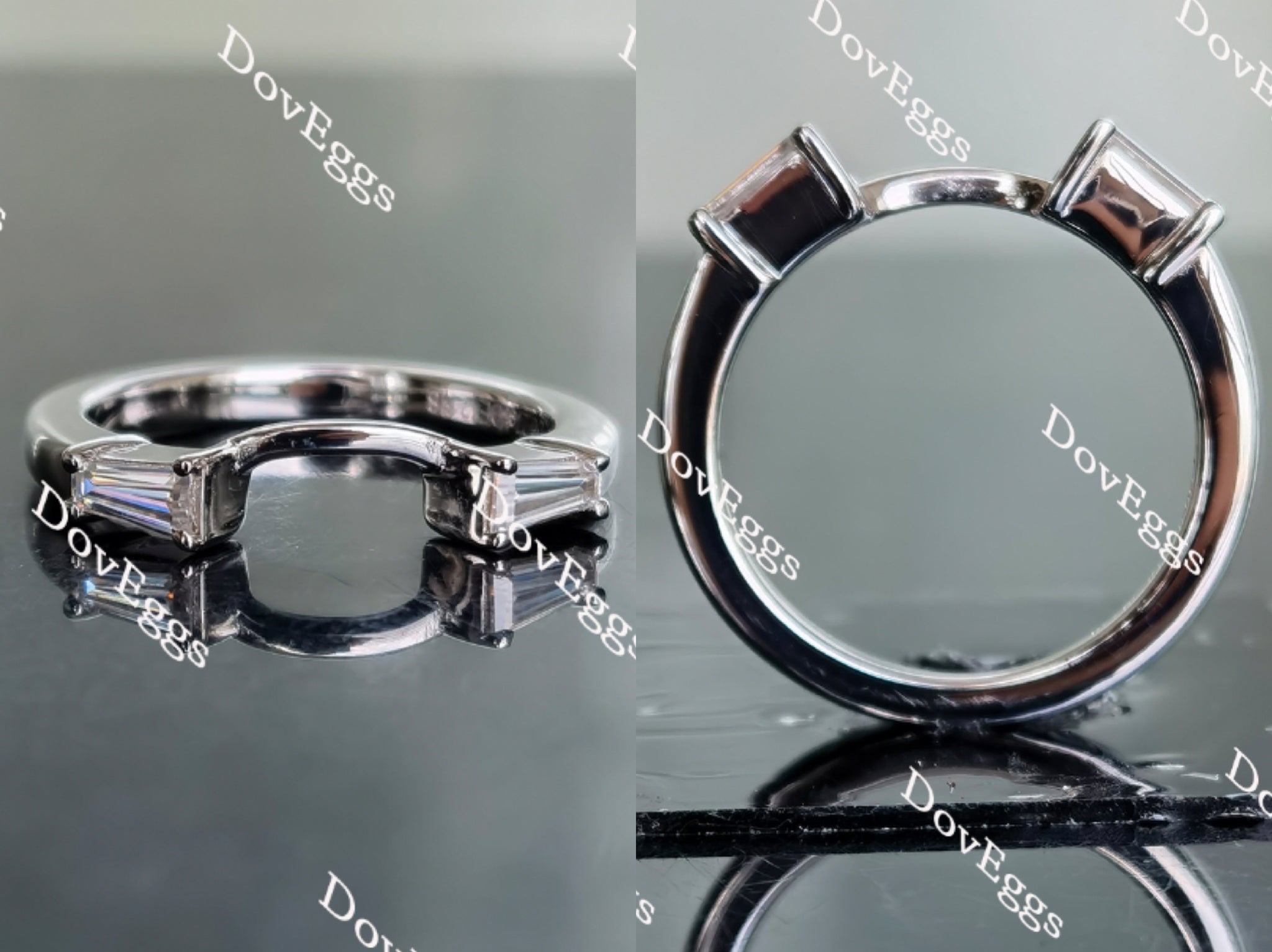 Doveggs baguette moissanite/lab grown diamond wedding band-2.2mm band width