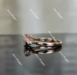 Doveggs octagon side-stone moissanite engagement ring