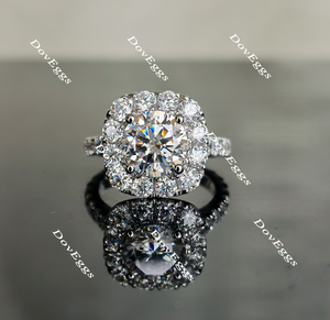Doveggs round pave halo moissanite engagement ring(engagement ring only)