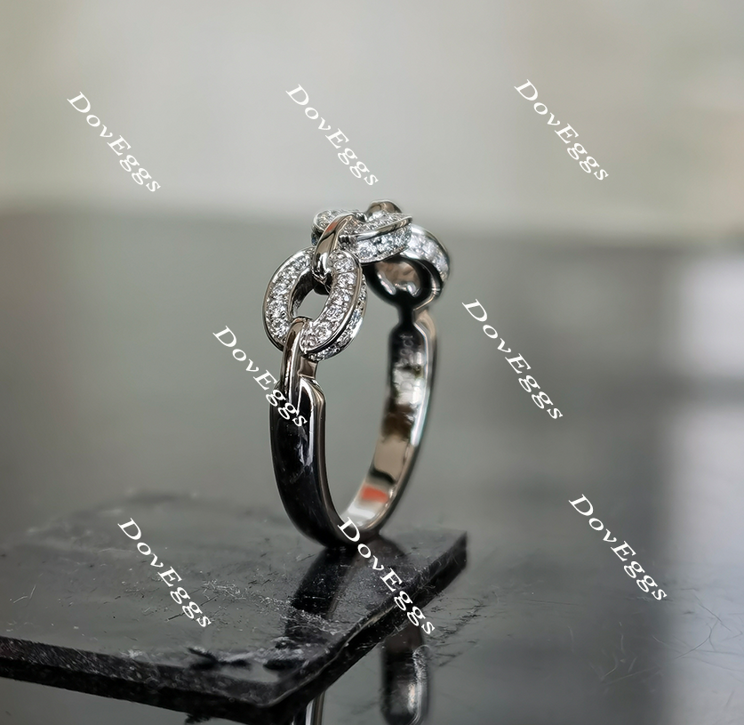 Doveggs Stacking moissanite/lab grown diamond wedding band for women-2.1mm band width
