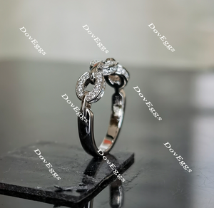 Doveggs Stacking moissanite/lab grown diamond wedding band for women-2.1mm band width