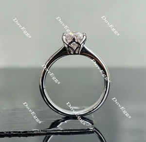 Doveggs flower shape solitaire moissanite engagement ring