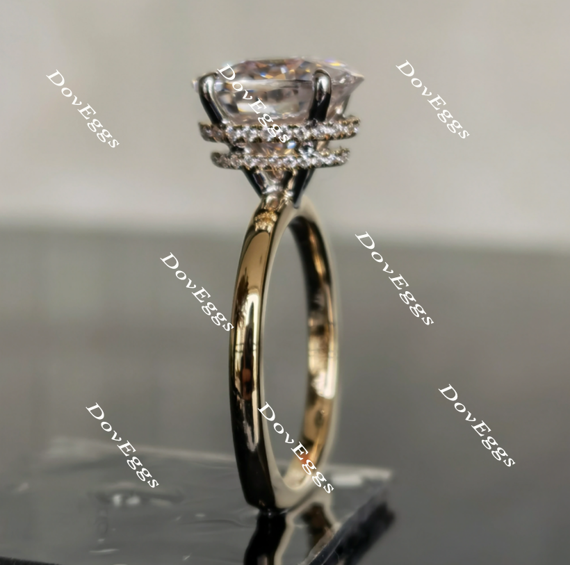 Chance elongated oval moissanite engagement ring