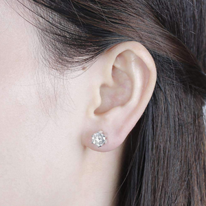 doveggs moissanite 2 carat g-h color round moissanite sterling silver stud earring