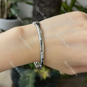 Doveggs round half eternity moissanite/lab grown diamond bangle for women