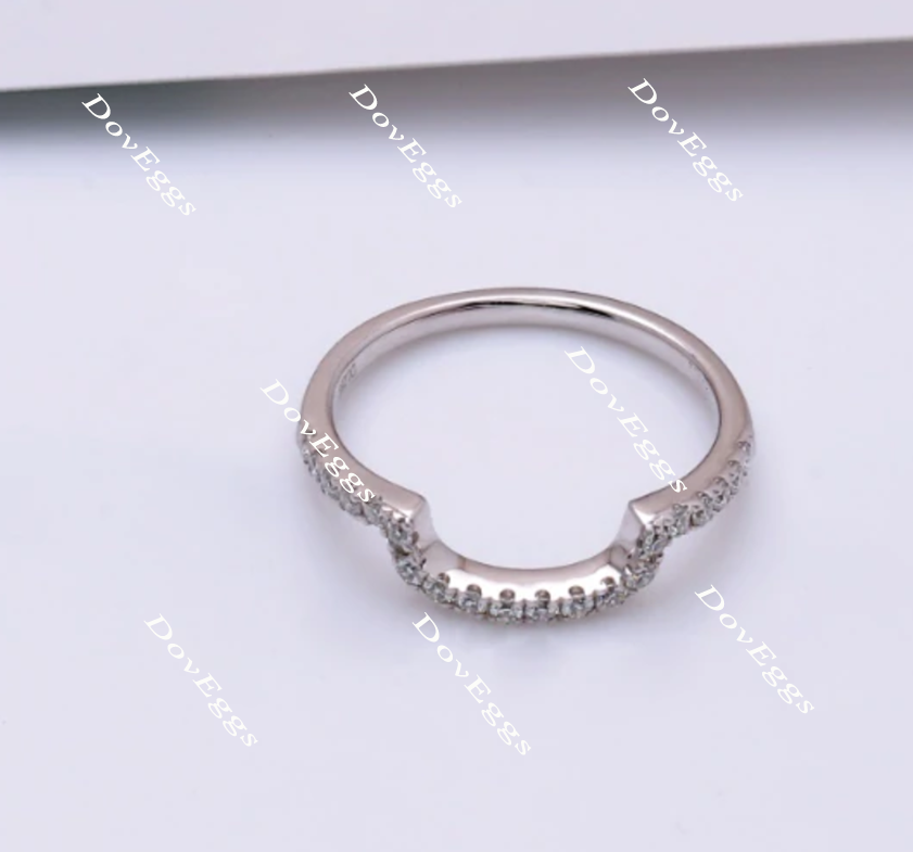 Doveggs half eternity moissanite/lab grown diamond wedding band-1.8mm band width