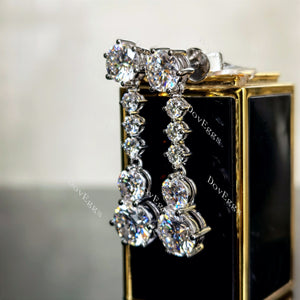 Doveggs 5.6 carat DEF/GHI color round moissanite dangle earrings
