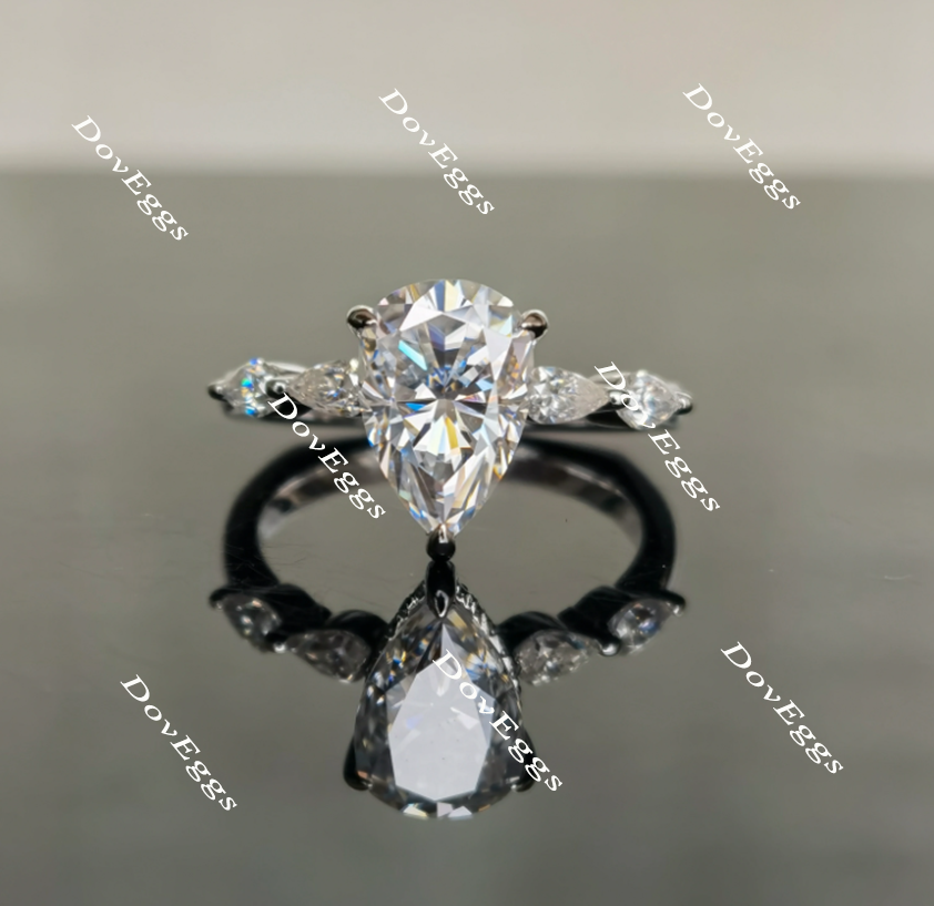Doveggs pear hidden halo moissanite engagement ring (engagement ring only)