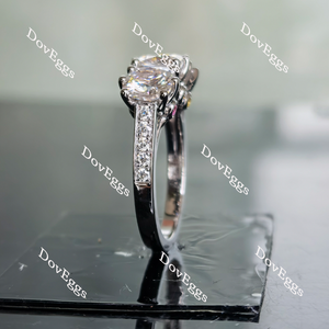 Doveggs cushion three-stone moissanite engagement ring
