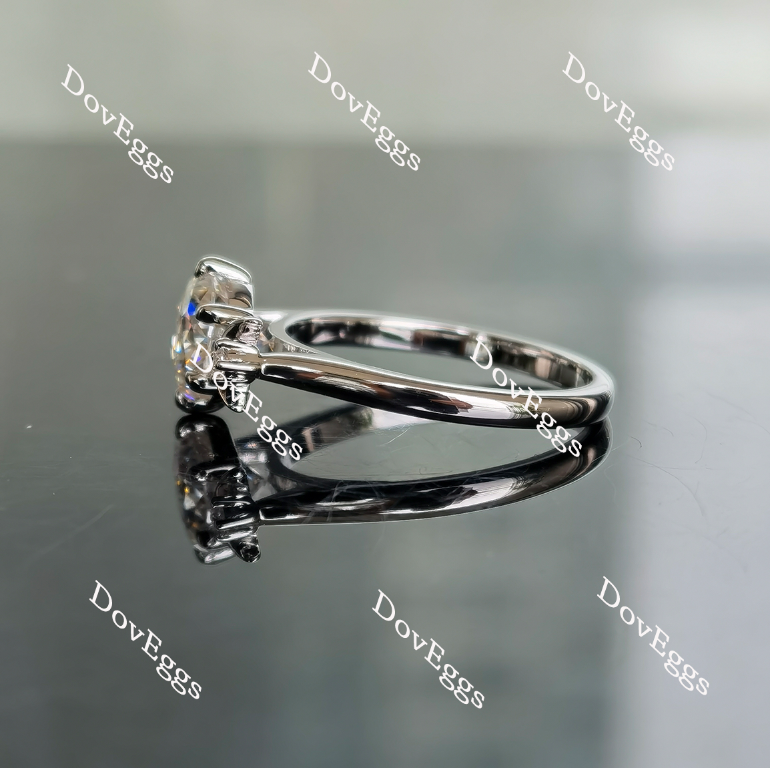 Doveggs half moon three-stone moissanite engagement ring