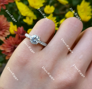 Doveggs round half eternity moissanite engagement ring