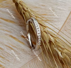 Doveggs half eternity channel set moissanite /lab grown diamond wedding bands-2.2mm band width