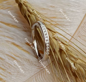 Doveggs half eternity channel set moissanite wedding bands-2.2mm band width