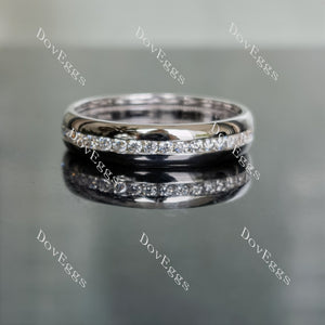 Doveggs round full eternity channel set moissanite/lab grown diamond wedding band-5.4mm band width