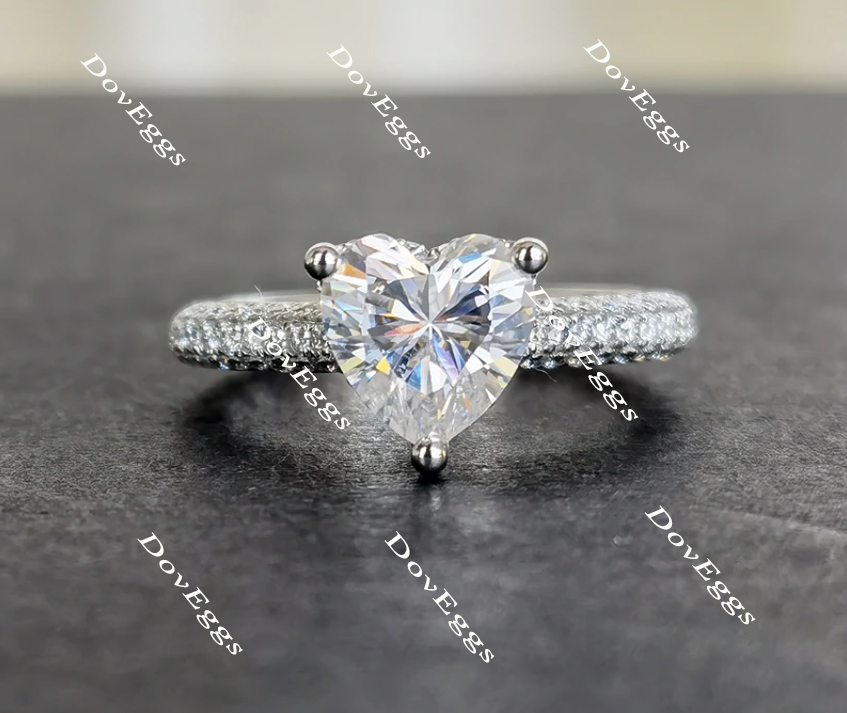 Gwen Heart-Shaped Halo Moissanite Diamond Engagement Ring