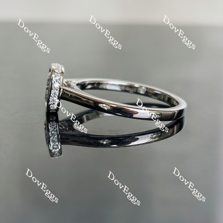 Doveggs bezel cushion setting moissanite engagement ring