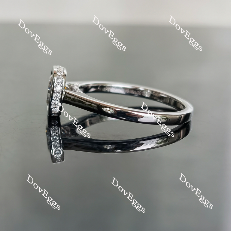 Doveggs bezel setting moissanite engagement ring