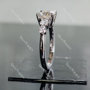 DovEggs princess side stones moissanite engagement ring