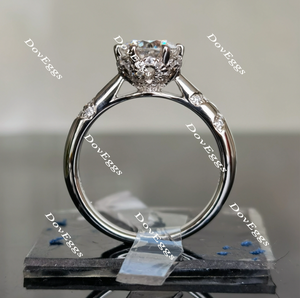 doveggs round moissanite engagement ring with accents