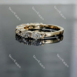 Doveggs oval seven stones moissanite/lab grown diamond wedding band-2.5mm band width