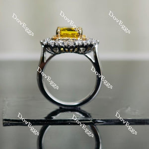 Doveggs emerald halo yellow sapphire colored gem engagement ring