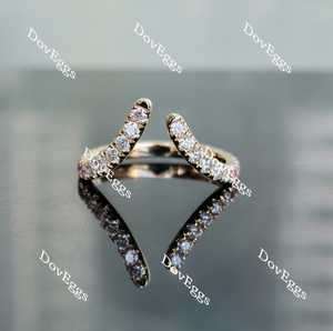 Doveggs round curved moissanite/lab grown diamond & colored gem wedding band-2.1mm band width