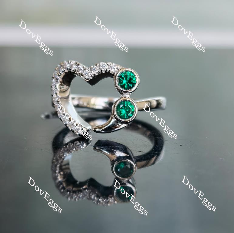 In Mayte honor: you are value round moissanite/lab grown diamond & colorded gem band-2.3mm band width