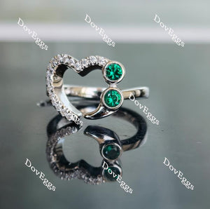 In Mayte honor: you are value round moissanite/lab grown diamond & colorded gem band-2.3mm band width