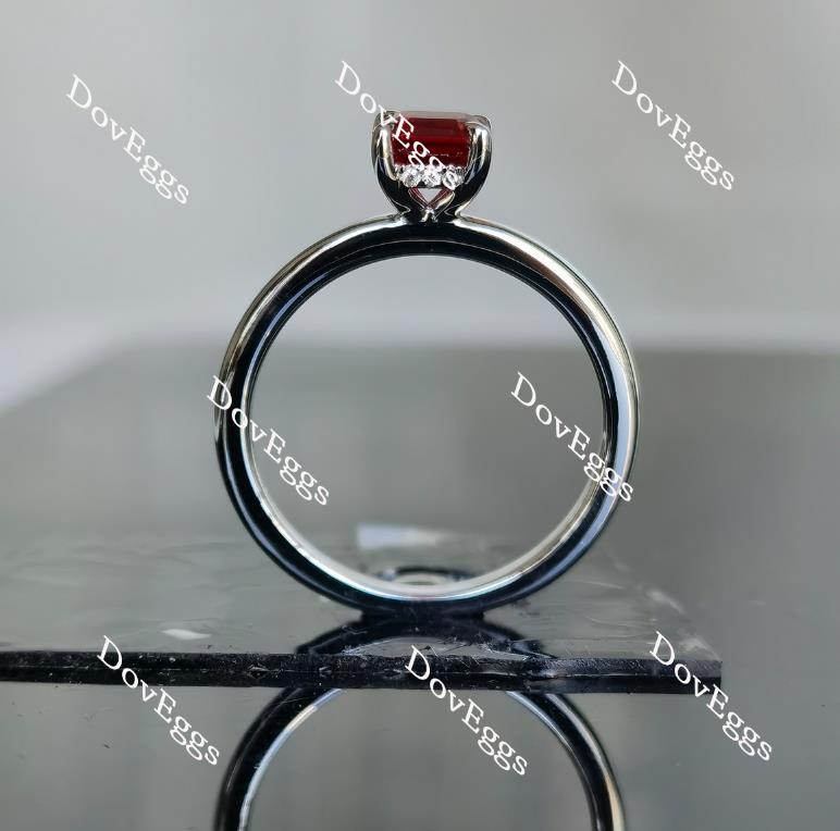 Doveggs asscher vivid pigeon blood ruby colored gem engagement ring