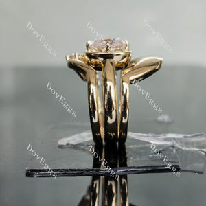 DovEggs art deco moissanite bridal set (3 rings)