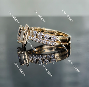 Doveggs asscher halo moissanite bridal set (2 rings)