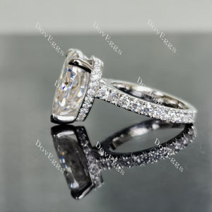 DovEggs paved pear moissanite ring/lab diamond ring