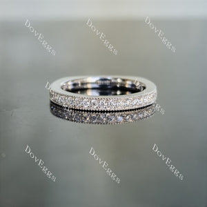 Doveggs round pave moissanite/lab grown diamond wedding band-2.5mm band width