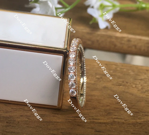 Doveggs Half eternity pave moissanite/lab diamond wedding band-2.3mm band width