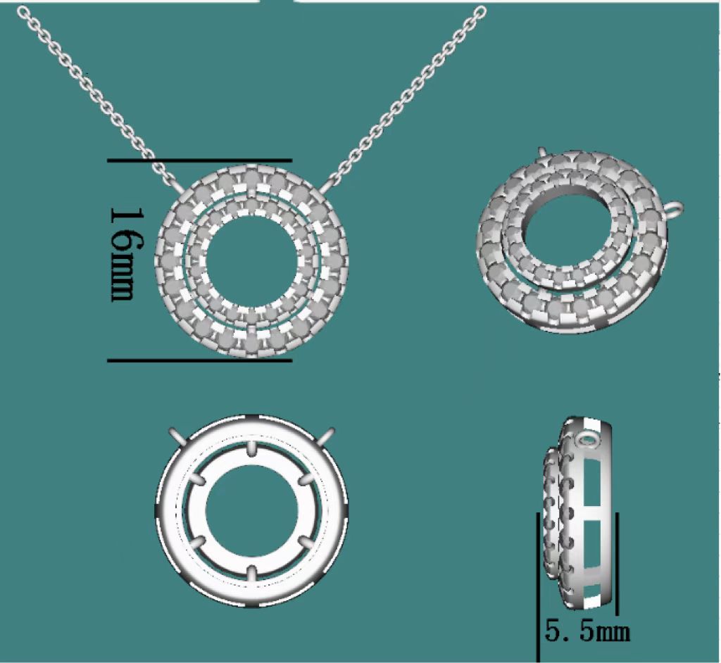 Doveggs round moissanite pendant necklace for women