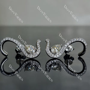 Doveggs pear pave moissanite push back earrings