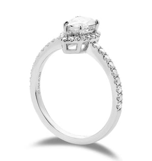 doveggs pear half eternity halo moissanite ring/lab diamond engagement ring