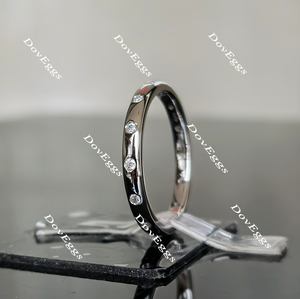 Circle of life round moissanite ring/lab grown diamond wedding band-2.5mm band width