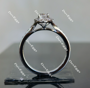 DovEggs oval half eternity moissanite engagement ring