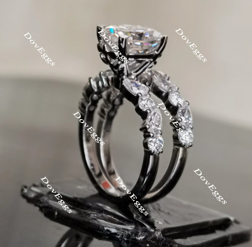 Doveggs half eternity moissanite/lab grown diamond wedding band for women(wedding band only)-2.0mm band width