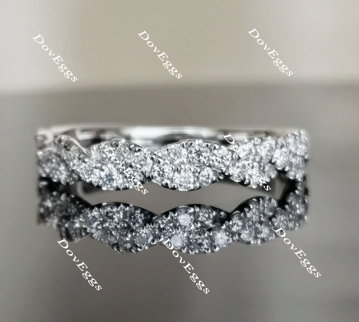 Doveggs Curved moissanite wedding band/lab diamond band for women-2.2mm band width - DovEggs-Seattle