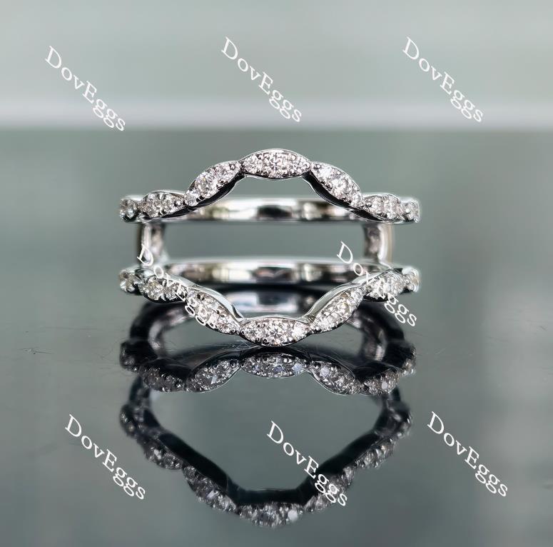 Doveggs round half eternity pave curved moissanite enhancer-6.8mm band width